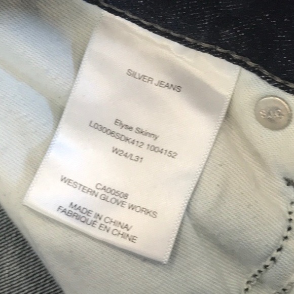 Silver Jeans Elyse Skinny Dark Wash Jeans - Picture 8 of 10